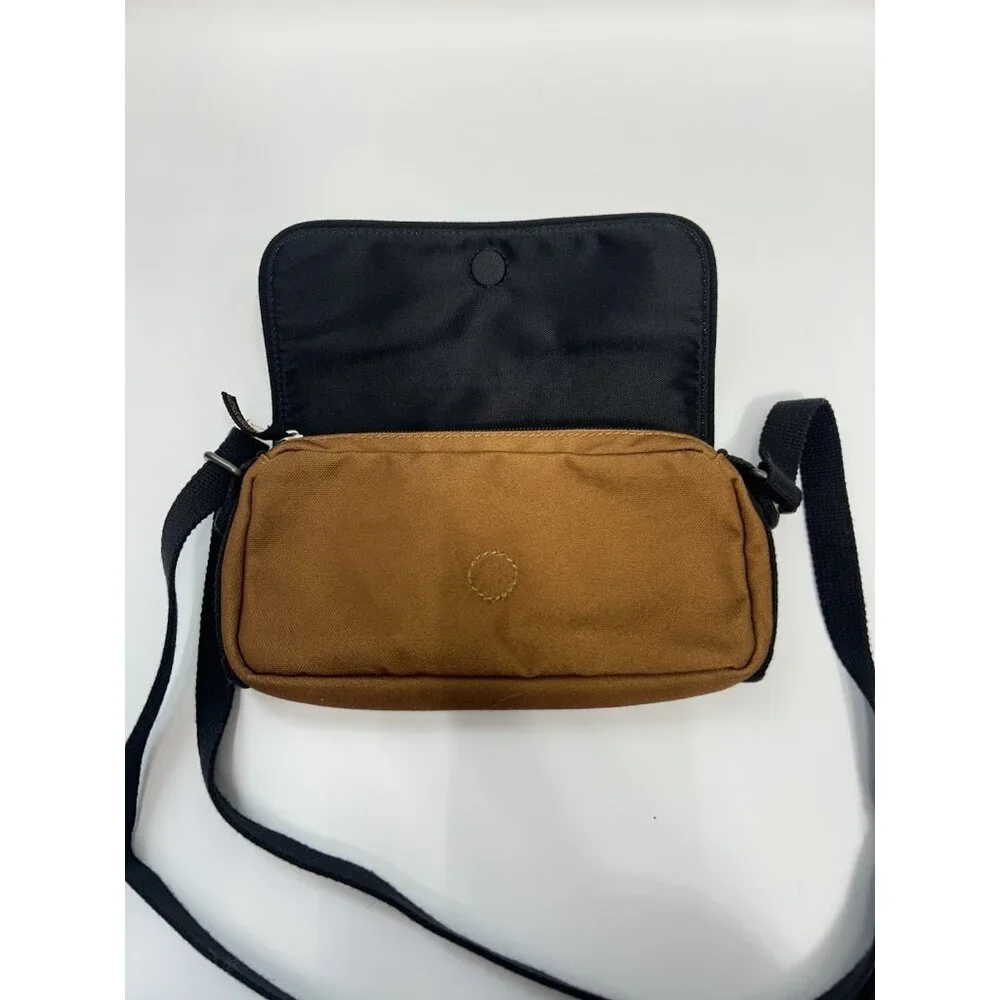 Carhartt Brown Canvas Crossbody Belt Bag Horizontal Waist Magnetic Closure